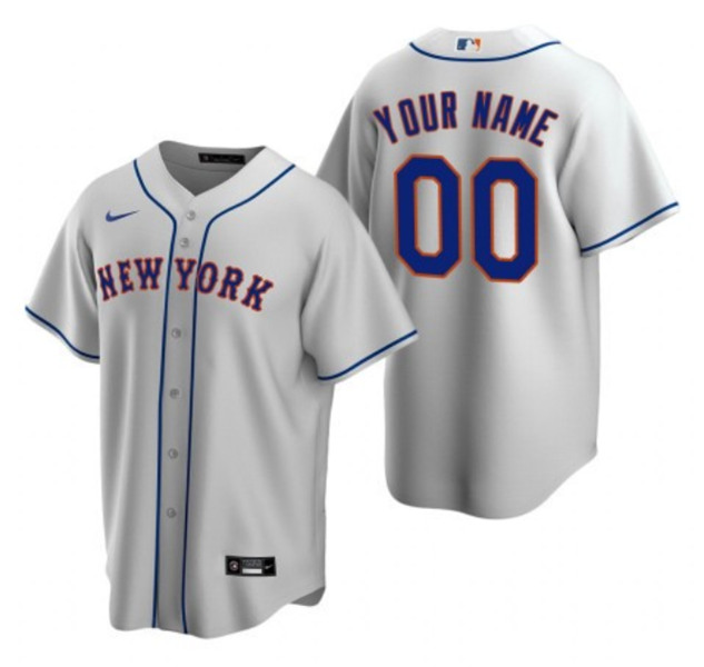 Men's New York Mets ACTIVE PLAYER Grey Custom Stitched MLB Jersey